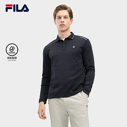 FILA 斐乐 官方男士针织长袖POLO衫2023冬基础简约休闲上衣