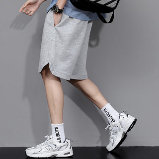 NASA GISS潮牌联名短裤男夏季宽松运动篮球薄款五分裤男 灰色 XL 