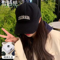 雪茜曼(XUEXIMAN)美式棒球帽女简约百搭遮阳帽显脸小深顶大头围鸭舌帽女士 百搭黑