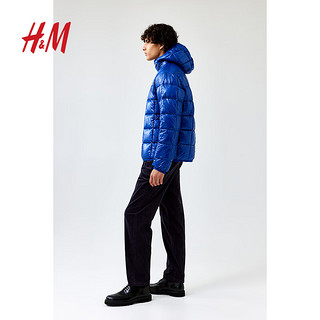 H&M 男装棉衣宽松连帽外套175/108A