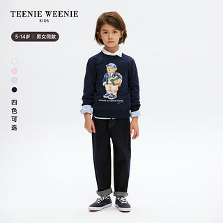 TEENIE WEENIE Kids小熊童装24春季男女童可爱印花圆领卫衣 象牙白 160cm