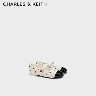 CHARLES&KEITH24春季爱心玛丽珍鞋童鞋CK9-70900087-1 粉白色Chalk 34码