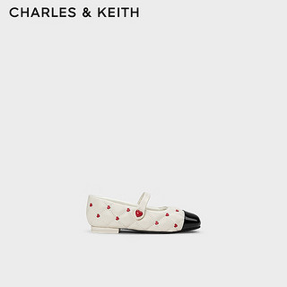 CHARLES&KEITH24春季爱心玛丽珍鞋童鞋CK9-70900087-1 粉白色Chalk 34码