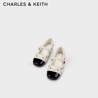 CHARLES&KEITH24春季爱心玛丽珍鞋童鞋CK9-70900087-1 粉白色Chalk 34码