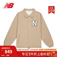 NEW BALANCE梭织外套男款24冬季简约字母立领拉链梭织休闲夹克 SOT AMJ41302 XL