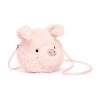 邦尼兔（jellycat(baby)）可爱小猪包粉色PIG斜挎包旅行度假配件包秋冬毛绒绒女包L4PGB Pig Bag 7英寸