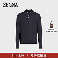 杰尼亚（Zegna）【新年】经典款 男士海军蓝Cashseta Light Polo衫E8J00-132-B98