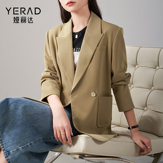 娅丽达（YERAD）通勤职场西装外套女2024春季宽松休闲小西服上衣 驼色(C0) L