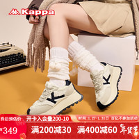 KAPPA女鞋棉鞋女冬季2023鞋子女百搭休闲运动鞋户外跑步鞋潮鞋 冷灰色/黑色 40