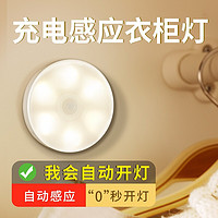 QIFAN 启梵 led人体感应灯充电床头卧室家用全自动光控壁灯小夜灯 充电黄光（人体感应）