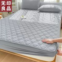 無印良品无印良品A类防水床罩隔尿可水洗床笠单件加厚床套床罩床垫保护罩120x200cm 蝶语银灰【A类夹棉床笠】
