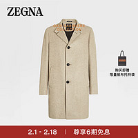 杰尼亚（Zegna）浅灰褐色 Oasi Cashmere 双层大衣699511A6-4DB5S0-52