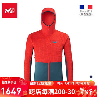 【百年品牌】法国觅乐（MILLET）户外男士弹力耐磨轻量舒适保暖棉服 MIV8473 8729 印度蓝/红 M 8729	 印度蓝/红