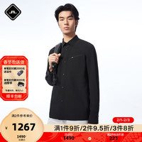 金林德伯格（J.Lindeberg）休闲直身宽松弹力拉链口袋长袖衬衫男52411Z007 RPR黑色 175/96A/M