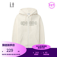 :CHOCOOLATE it 款连帽拉链卫衣2024春季休闲潮流LSWU220 IVX/白色 XS