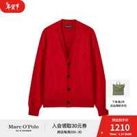 Marc O'Polo/MOP春季绵羊毛混纺V领针织开衫男士 红色359 M