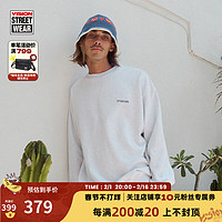 VISION STREET WEAR2024春美式街头经典宽松圆领落肩运动套头卫衣男女同款款 浅灰色 XS