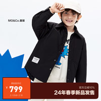 little MO&Co.奇先生妙小姐IP little moco童装24春装男女童轻薄棉服外套 黑色 120/60