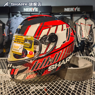 Shark 鲨客 头盔摩托车全盔跑车鬼爪赛道盔男女四季机车洛伦佐专业RACE R PRO HE8606NKRW（以实物图为准） XL