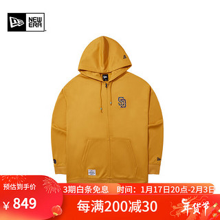 NEW ERA 纽亦华 2024新年CNY龙年MLB拉链卫衣NY刺绣外套 14112299-黄色 XXL