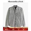 Abercrombie & Fitch 男装 24春美式复古休闲小麋鹿纽扣式牛仔布衬衫356812-1 浅灰色 L (180/108A)