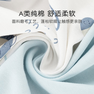 欢喜小熊 婴儿衣服2件装宝宝春秋季纯棉哈衣爬爬服打底内衣新生幼儿连体衣 201608蓝色 66码(3-6个月)