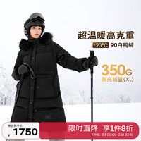伊芙丽（eifini）伊芙丽时尚休闲工装可脱卸大毛领羽绒服女2023冬装保暖外套 黑色 160/84A/M