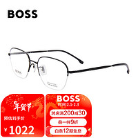 HUGO BOSS 男款黑色半框黑色镜腿光学眼镜架眼镜框 1346F 003 54 003