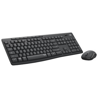 罗技（Logitech） MK295 静音无线键鼠套装 家用超薄办公台式机笔记本电脑通用键盘鼠标套装 MK295 黑色