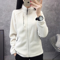 BURLEMON抓绒衣男女加厚保暖摇粒绒内胆开衫柔软舒适立领上衣休闲卫衣外套 YR669米白-女 L