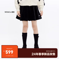 little MO&Co.little moco童装24春装新款女童丝绒百褶短裙半身裙子KBD1SKT014 黑色 1