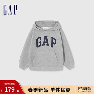 Gap 盖璞 男童2024春季新款经典字母logo连帽卫衣儿童装套头上衣