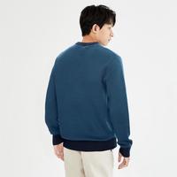 GIORDANO 佐丹奴 20撞色边毛织小刺绣圆领套头针织衫男款 毛衣