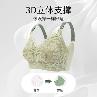 芬也（FENYE）哺乳内衣大码全罩杯孕期大胸显小喂奶文胸 绿40