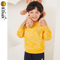 B.Duck小黄鸭童装儿童毛衣男童针织衫洋气女童春秋装上衣 黄色 120cm