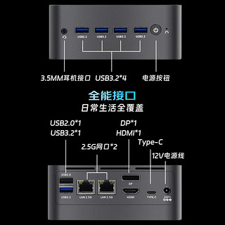 HEDY 七喜 IABOX S10 办公软路由迷你口袋台式电脑主机准系统摩登灰