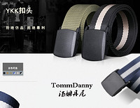 TommDanny 汤姆丹尼 男女款帆布自动扣宽版腰带 F0000008