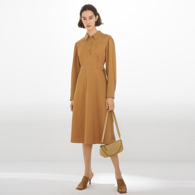 限尺码：Meilleur moment MM麦檬衬衫领长袖连衣裙
