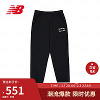 new balance 休闲裤男款24年运动休闲潮流百搭束脚运动裤AMP41316 BK XS