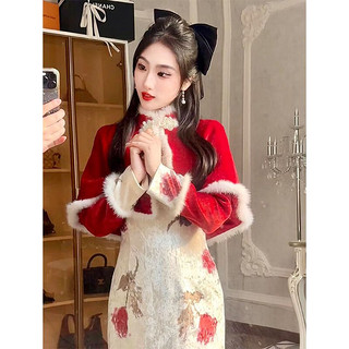 BTTKDL 新中式唐装旗袍女冬季两件套