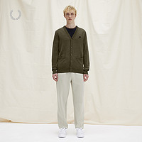 FRED PERRY 男士针织开衫春季v领麦穗刺绣英伦休闲羊毛衫K9551