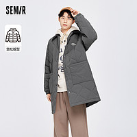 Semir 森马 棉服男轻薄葫芦绗缝宽松长款