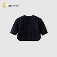 童泰(TONGTAI)女宝外套冬季夹棉儿童衣服外出加厚上衣T34W176N-DS藏青90cm