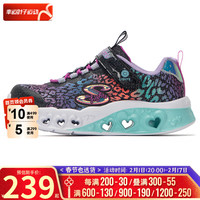 斯凯奇（Skechers）童鞋 春夏户外跑步训练耐磨透气运动鞋时尚潮流轻便舒适休闲鞋 302314L-BKMT