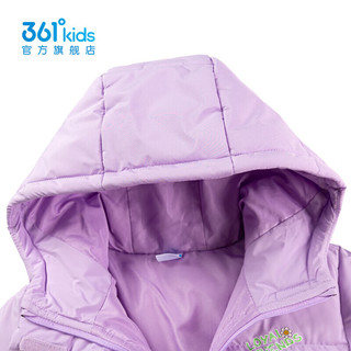 361°童装女童中长羽绒服冬季中大童运动休闲外套 阳光紫 101