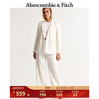 Abercrombie & Fitch 女装 24春美式时尚设计感斯隆风精裁阔腿休闲裤 355647-1 奶油色 25R (160/66A)