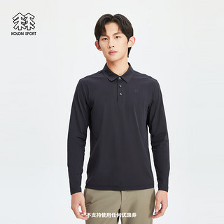 KOLON SPORT/可隆POLO衫 男子户外SECO系列长袖 LHPT4ST579-BK 黑色 180/XL