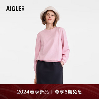 AIGLE艾高长袖T恤2024年早春DFT速干吸湿排汗户外防晒上衣女 品红色 AY276 XL(175/96A)