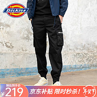 dickies【经典款】工装裤 LOGO印花多袋休闲束脚长裤 工装裤男DK008938 黑色 032