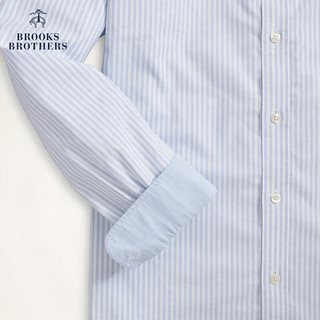 布克兄弟（BrooksBrothers）男士经典款牛津纺条纹免烫长袖休闲衬衫 4003-浅蓝色条纹 L